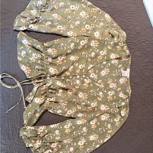Wild Moss Floral Green Blouse